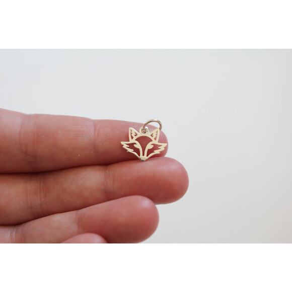 Sterling Silver Fox Charm, Fox Charm, Silver Fox Cutout Charm - Picture 2 of 3